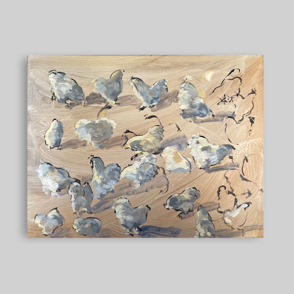 Lavender bantams from life